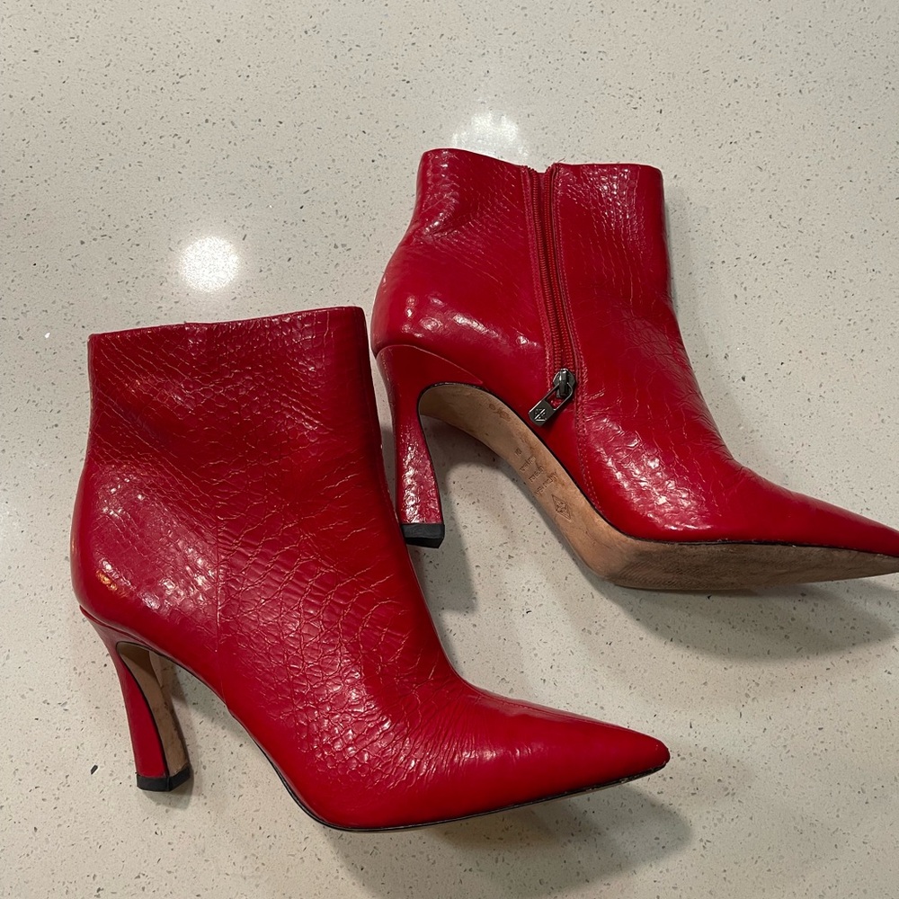 Antonio Melani‎ Gaby Crocodile Embossed Leather Dress Booties
